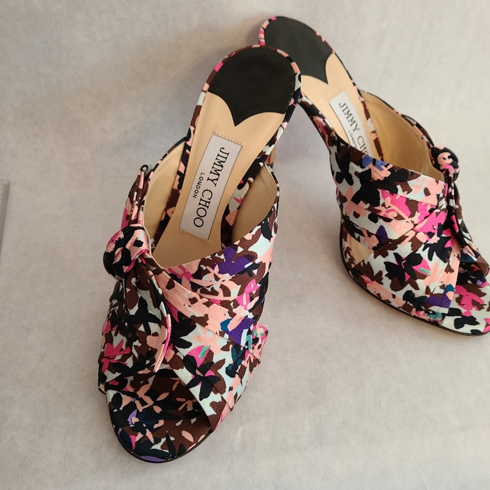 Jimmy Choo size 37 Floral "Keely" Sandals EUC